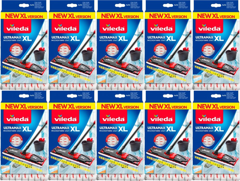 10x Wkład do mopa płaskiego Vileda Ultramax XL/Ultramat XL, końcówka