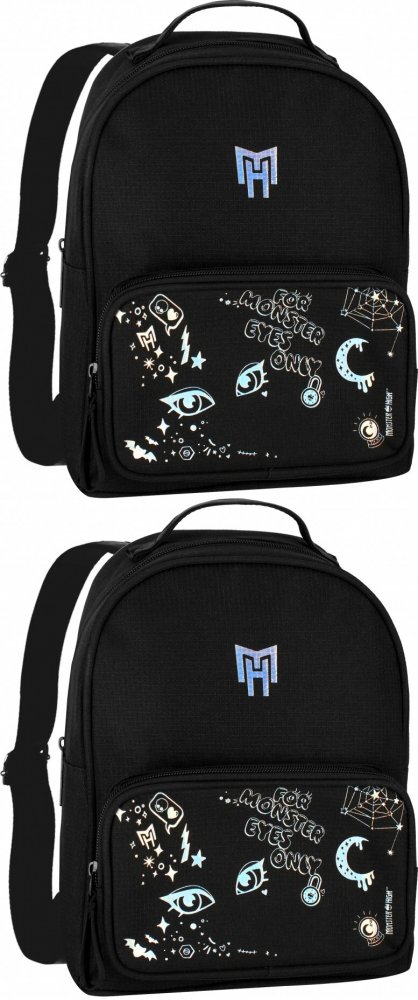 2x Plecak szkolny Starpak Monster High, jednokomorowy, 25x28x10cm, czarny