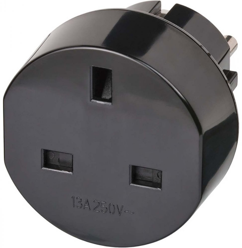 Adapter podróżny GB(UK)/PL Brennenstuhl, z uziemieniem, czarny