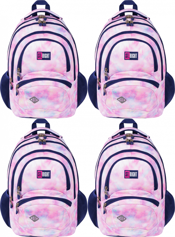 4x Plecak szkolny St. Right BP5 Pink Sky, czterokomorowy, 26l, 42x30x19cm, różowy