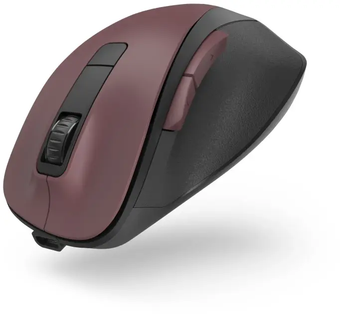 Myszka bezprzewodowa Hama MW-500 V2, na akumulator, optyczna, bordowy