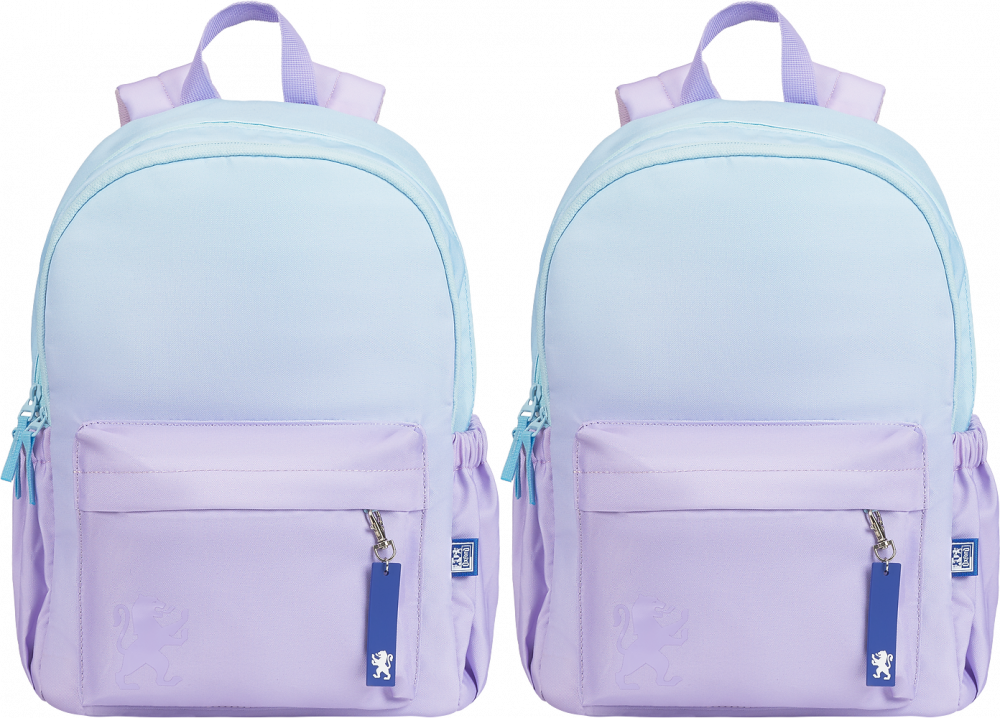 2x Plecak szkolny Oxford Gradient, dwukomorowy, 25l, 40x30x15cm, lawendowy