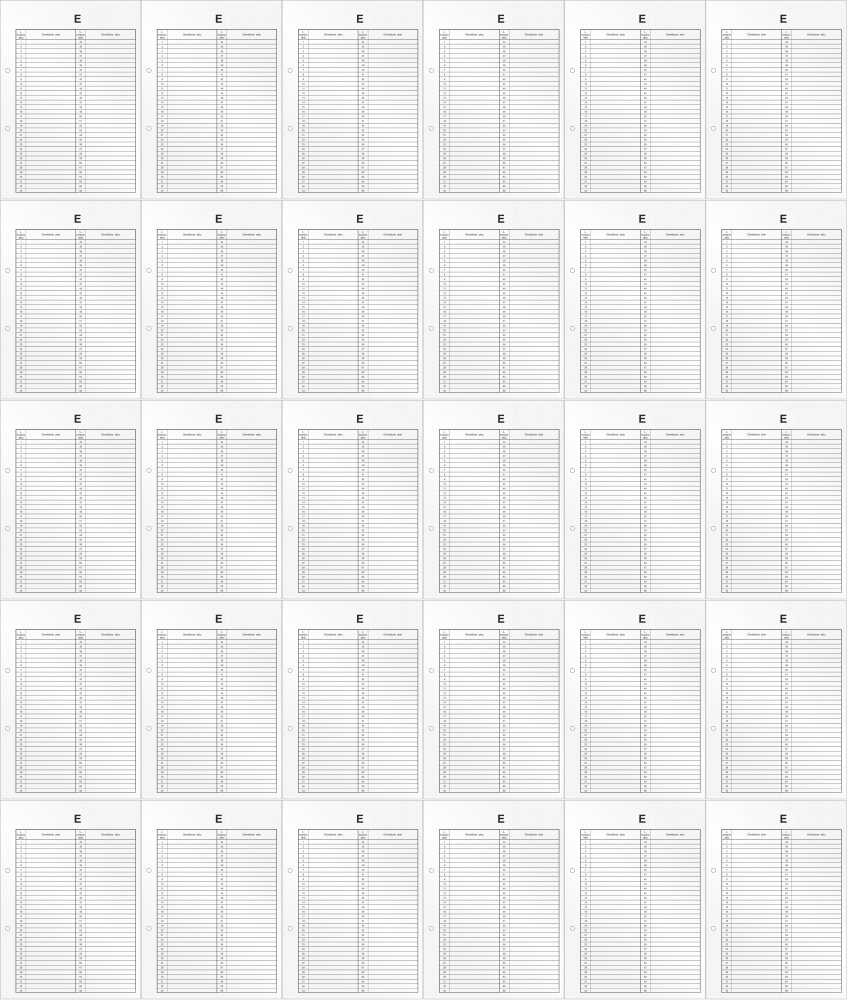 100x Przekładka do segregatora Biurfol, do akt osobowych, kartonowa, A4, typ E, 1 karta