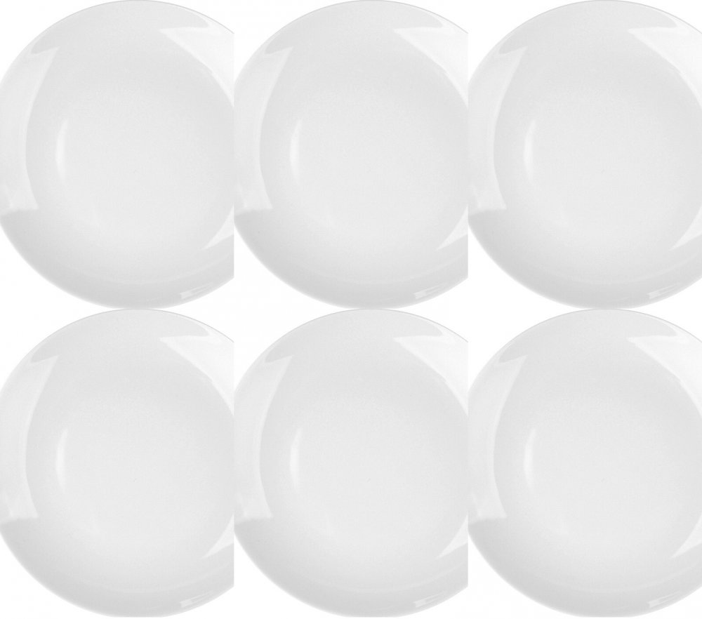 6x Talerz deserowy MariaPaula Moderna, 20.5cm, porcelana, biały