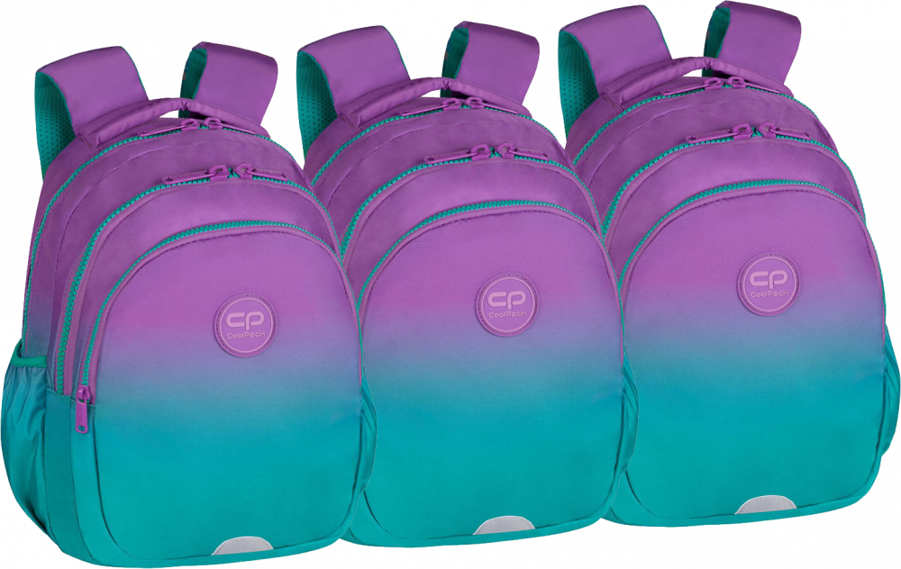 3x Plecak szkolny CoolPack Jerry Gradient Blueberry, trzykomorowy, 21l