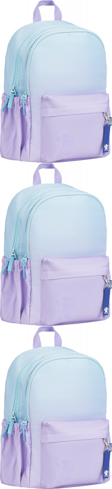 3x Plecak szkolny Oxford Gradient, dwukomorowy, 25l, 40x30x15cm, lawendowy