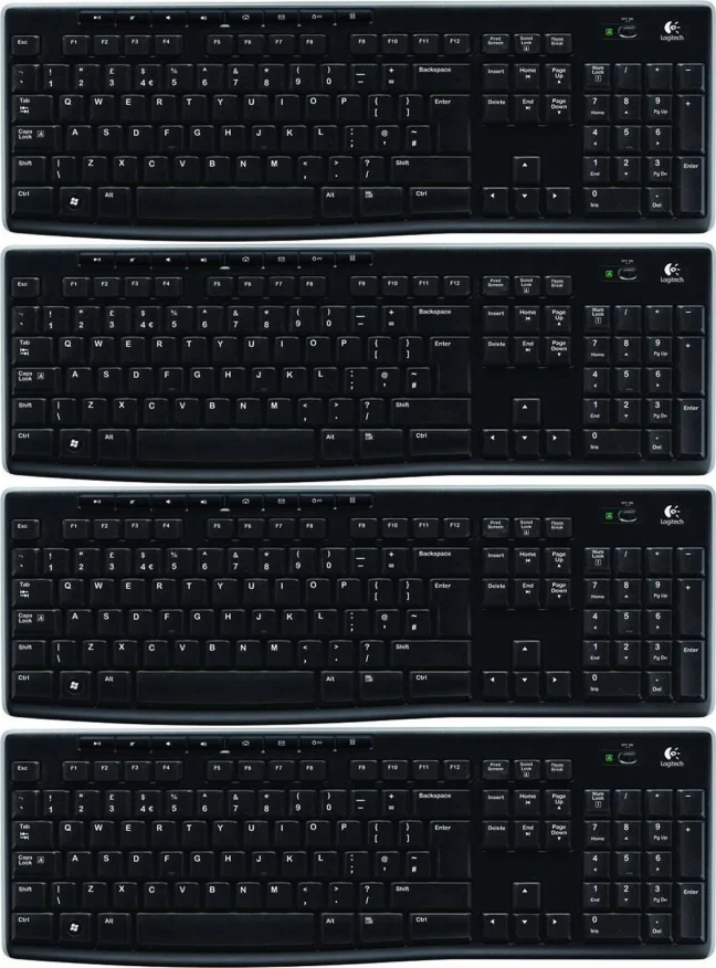 4x Klawiatura bezprzewodowa Logitech K270, czarny
