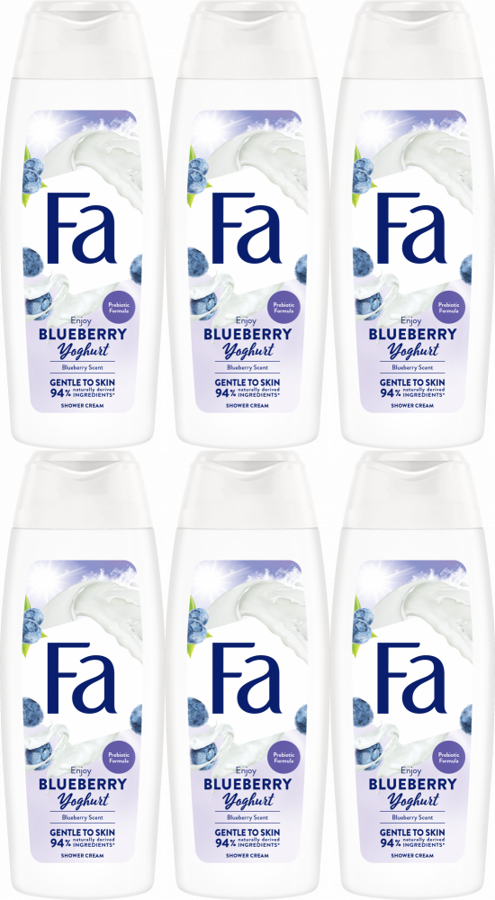 6x Żel pod prysznic Fa Blueberry Yoghurt Shower Gel, 250 ml