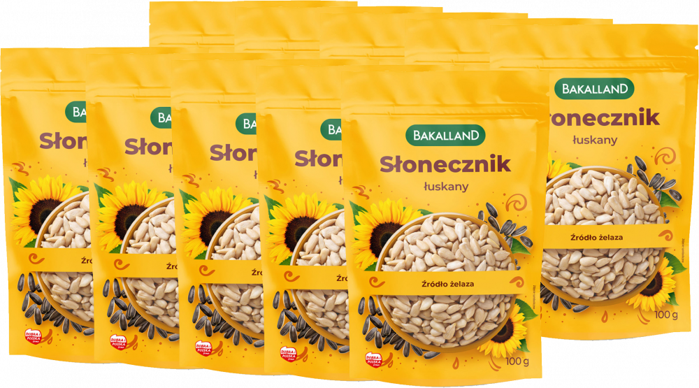 10x Słonecznik łuskany Bakalland, 100g