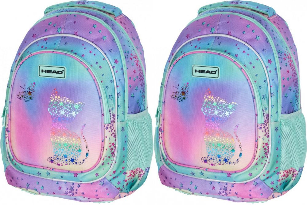 2x Plecak szkolny Astra Head Kitty, trzykomorowy, 20l, ombre