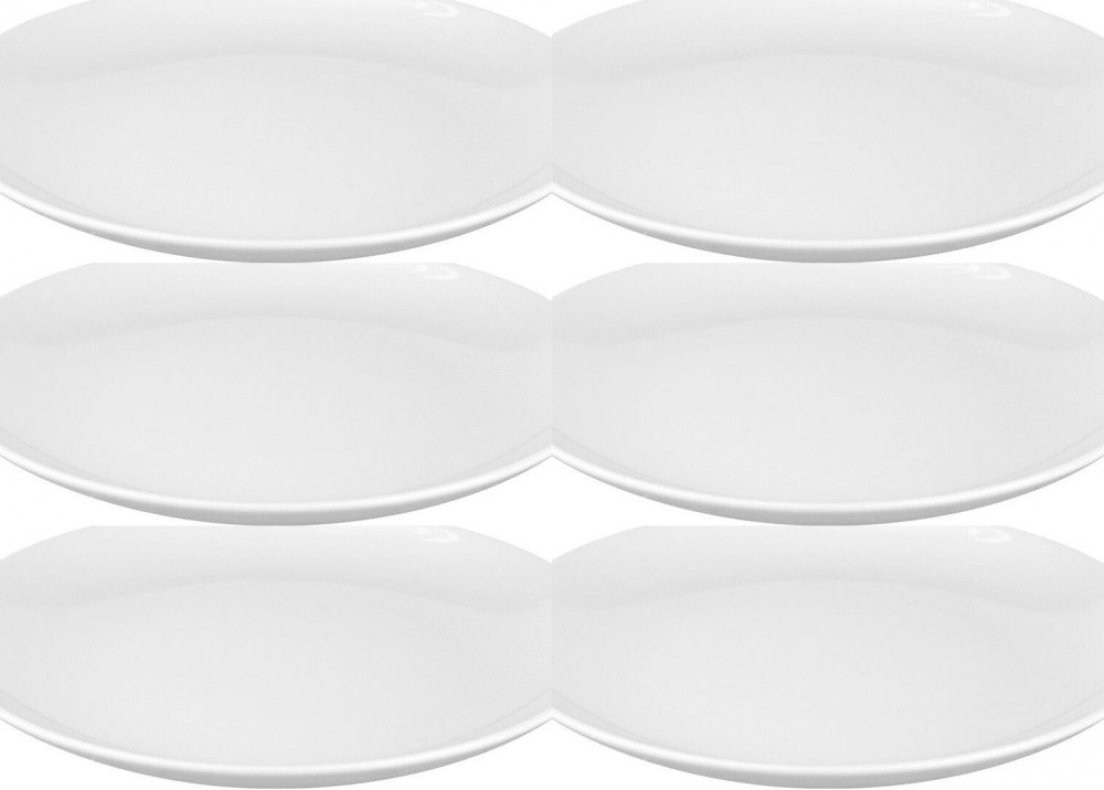 6x Talerz płytki MariaPaula Moderna, 24cm, porcelana, biały