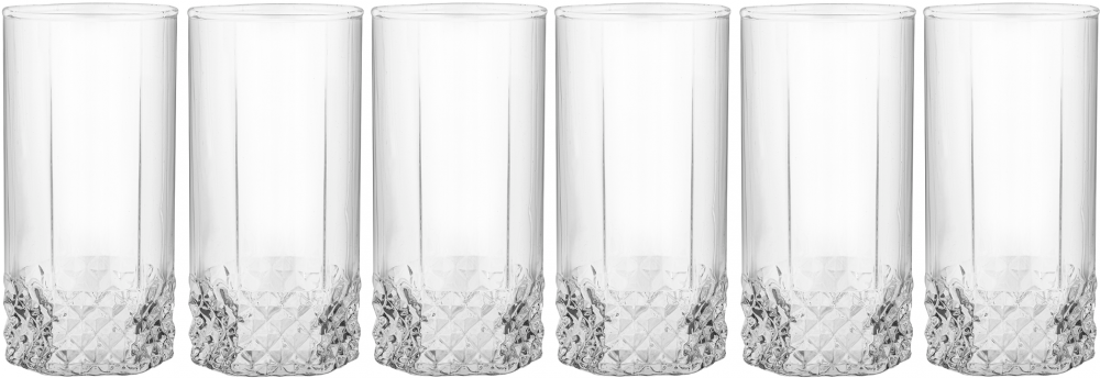 Szklanki wysokie Altom Design Kavos, 300ml, szkło, komplet 6 sztuk, przezroczysty