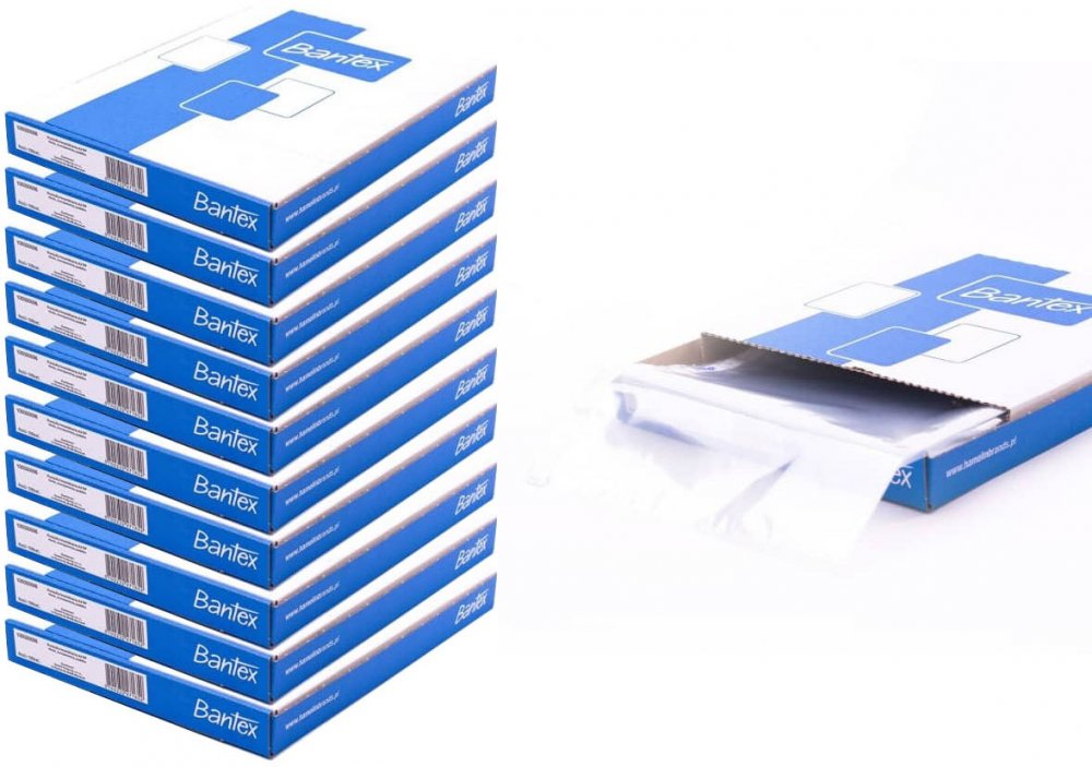 10x Koszulki krystaliczne Bantex, w kartoniku, A4, 45 μm, 100 sztuk, transparentny