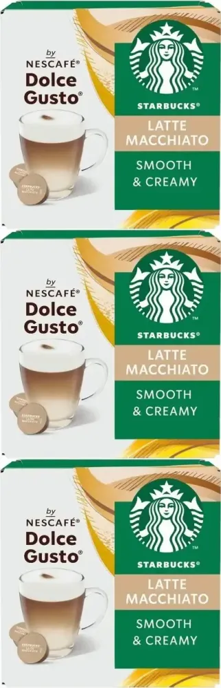 3x Kapsułki do ekspresu Starbucks Dolce Gusto Latte Macchiato, 12 sztuk