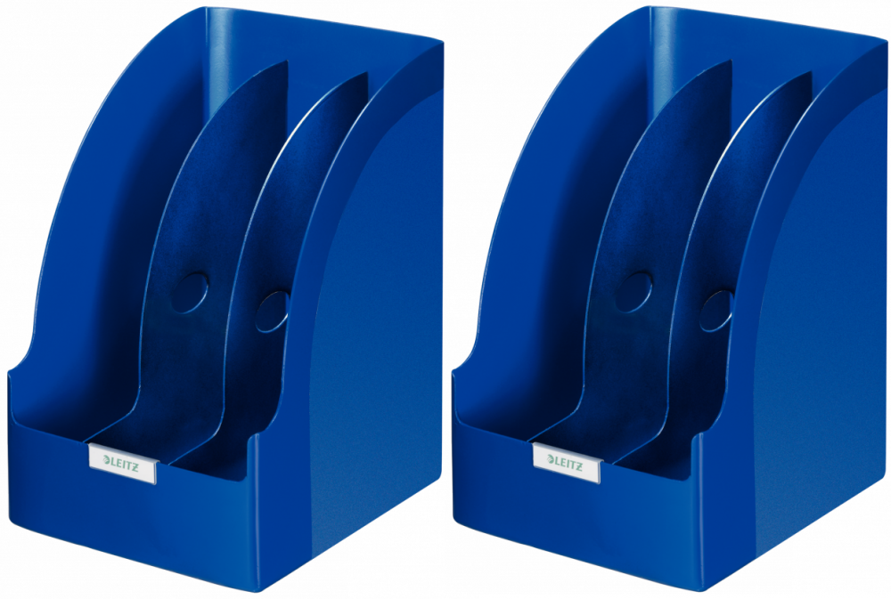 2x organizer na czasopisma Leitz Plus Jumbo, A4, z przegródkami, 213 mm, niebieski