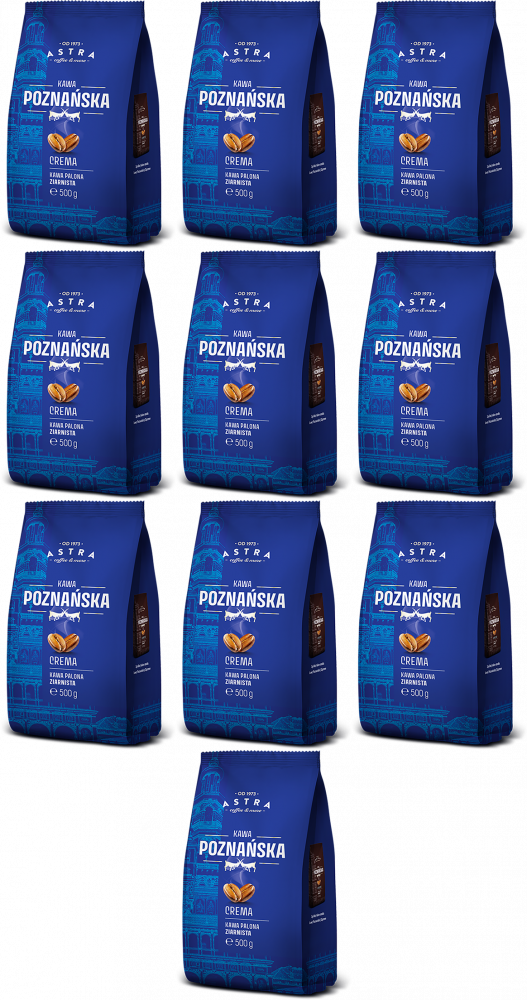 10x Kawa ziarnista Poznańska Crema, 500g