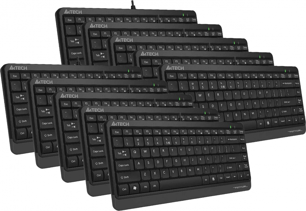 10x Klawiatura przewodowa A4Tech FStyler FK11, szary