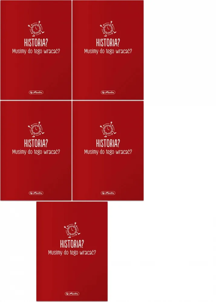 5x Zeszyt przedmiotowy w kratkę Herlitz Historia, A5, miękka oprawa, 60 kartek, czerwony ciemny