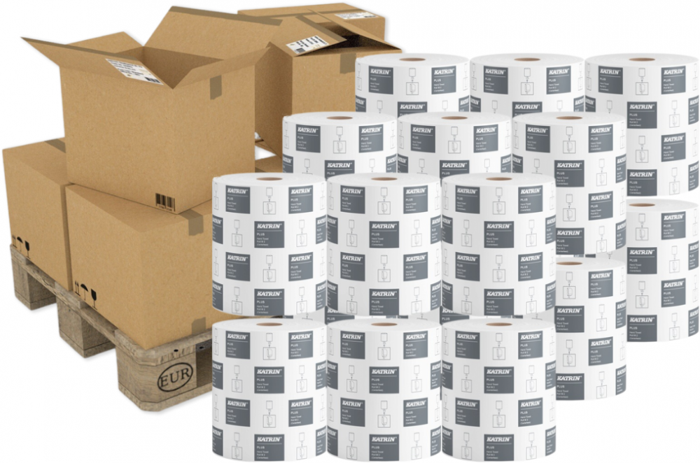 240x Ręcznik papierowy Katrin Plus M2 2658, 2-warstwowy, w roli, 90m, biały