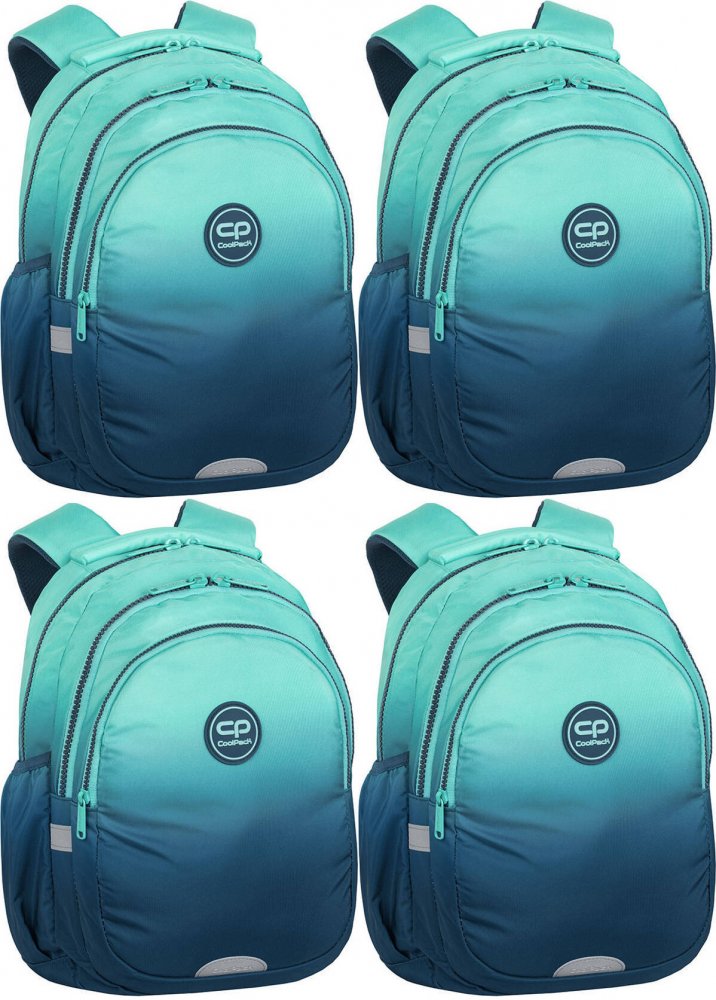 4x Plecak szkolny CoolPack Jerry, trzykomorowy, 21l,Gradient Blue Lagoon