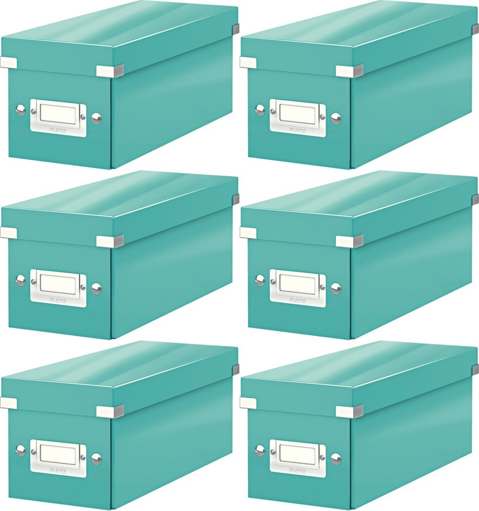 6x Pudełko na płyty CD/DVD Leitz Click&Store Wow, 143x136x352mm, 1 sztuka, turkusowy