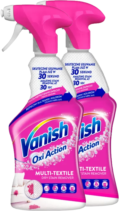 2x Odplamiacz do dywanów i tapicerki Vanish Oxi Action Plus, z rozpylaczem, 500ml