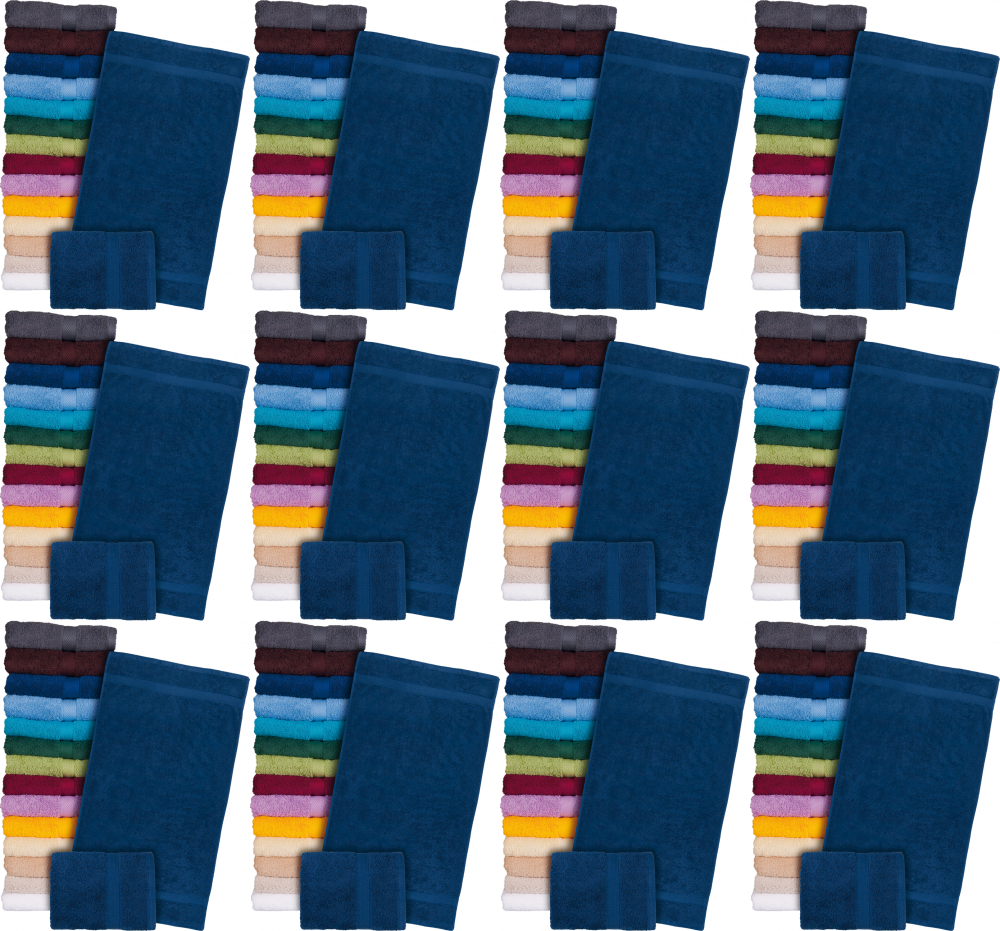 12x Ręcznik Reis T-soft, bawełna frotte, 50x90cm, 500g/m2, granatowy