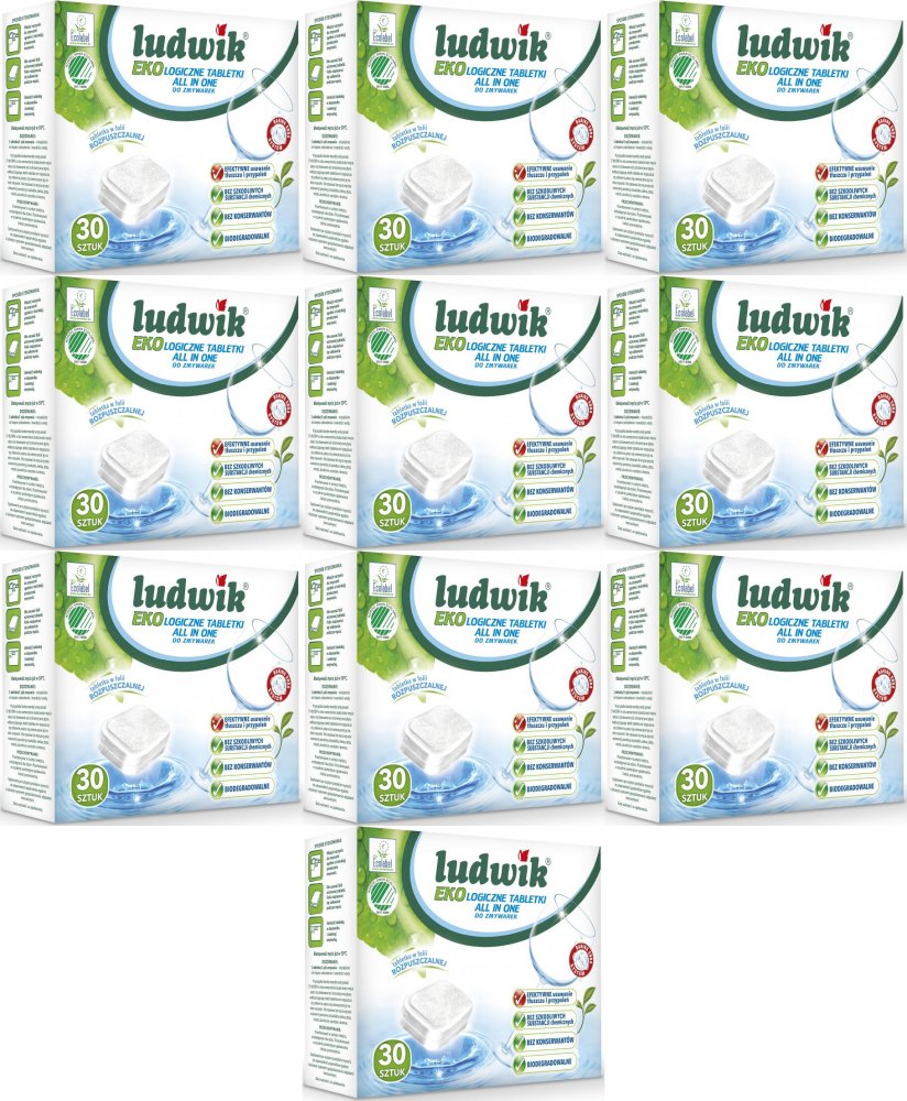 10x Tabletki do zmywarek Ludwik Ekologiczny All in One, 30 sztuk