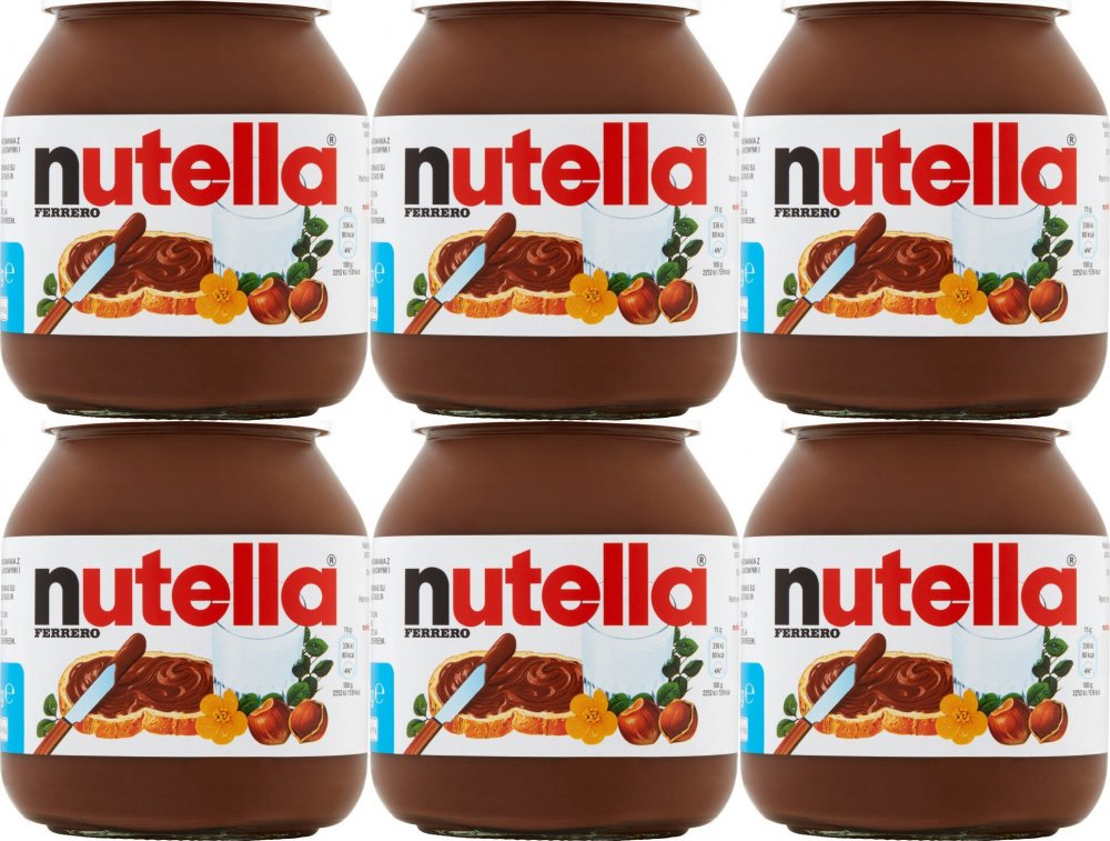 6x Krem Nutella Ferrero, czekoladowo-orzechowy, 600g