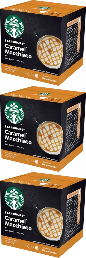 3x Kapsułki do ekspresu Starbucks Dolce Gusto Macchiato Caramel, 12 sztuk