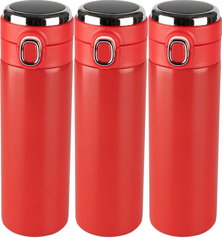 3x Kubek termiczny z wyświetlaczem LED Altom Design, 420 ml, czerwony