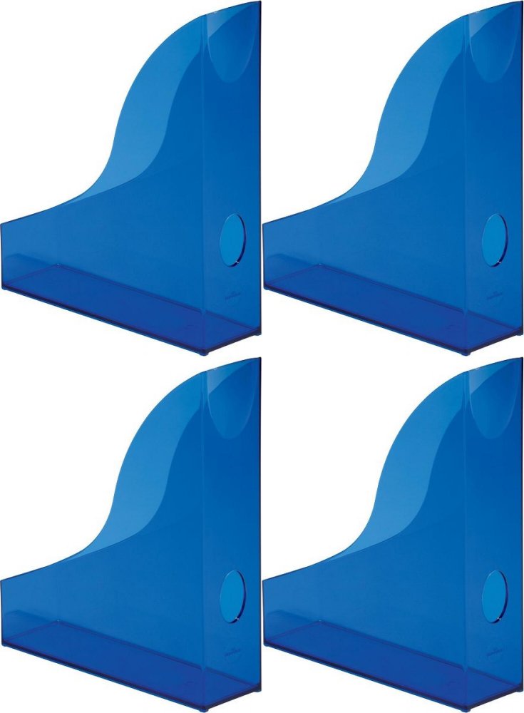 4x Organizer na dokumenty Durable Basic, A4, 73mm, do 730 kartek, przezroczysty ciemnoniebieski