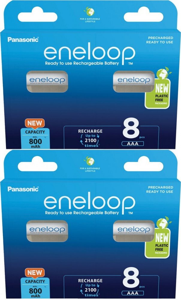 2x Akumulator Panasonic Eneloop, AAA, 800mAh, 8 sztuk