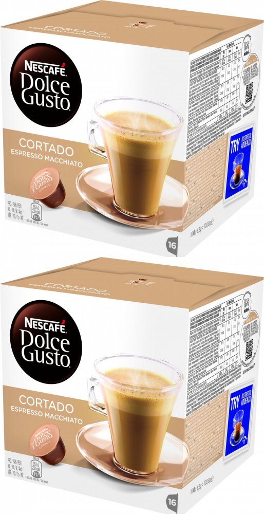 2x Kapsułki do ekspresu Nescafé Dolce Gusto Cortado Espresso Macchiato, 16 sztuk
