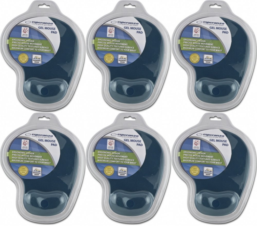 6x Podkładka żelowa pod mysz Esperanza EA137R, 230x190x20mm, granatowy