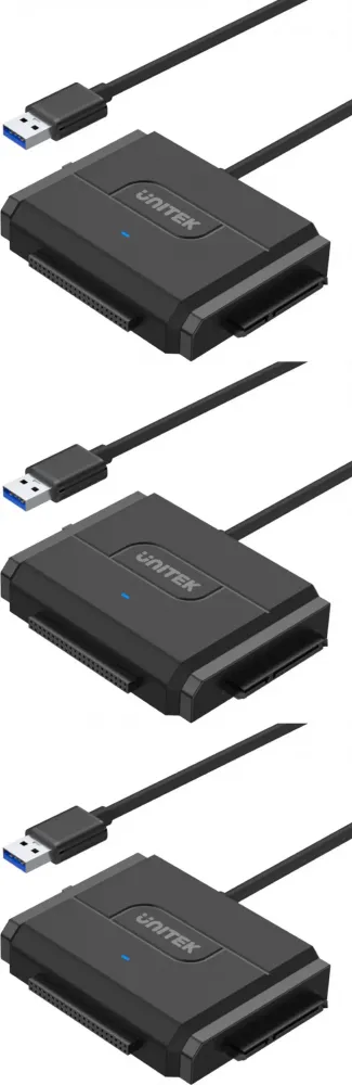3x Adapter Unitek Y-3324 mostek USB 3.0 do SATA II i IDE, 1.5m, czarny