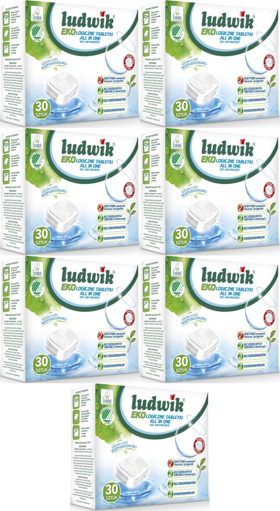 7x Tabletki do zmywarek Ludwik Ekologiczny All in One, 30 sztuk
