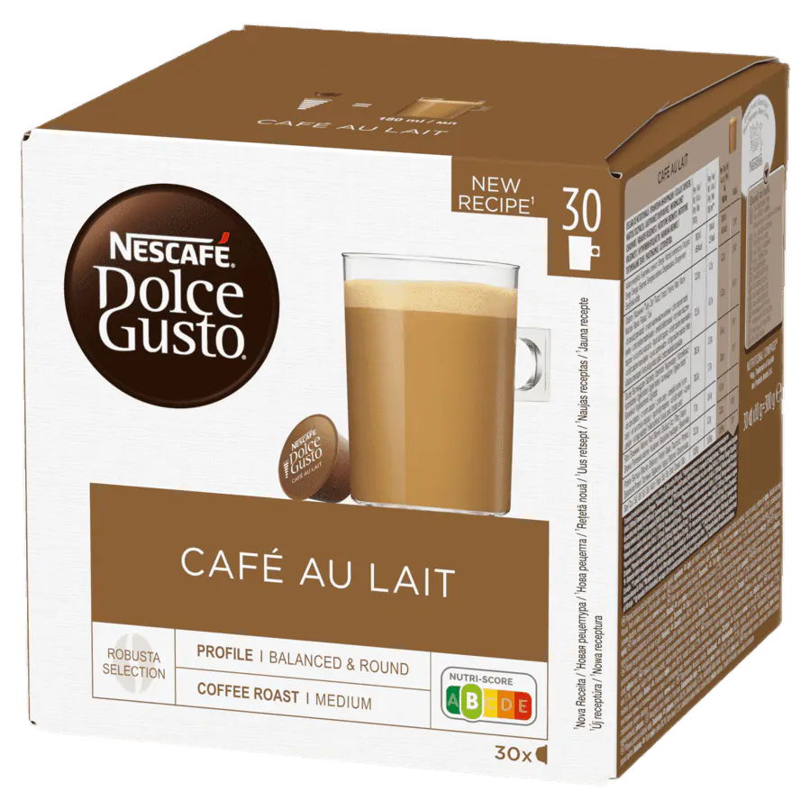 Kapsułki do ekspresu Nescafe Dolce Gusto Cafe au Lait, 30 sztuk