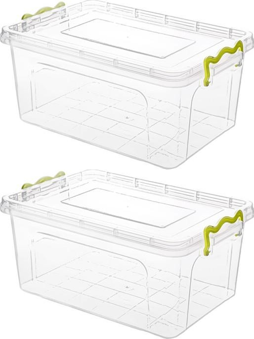 2x Pojemnik do przechowywania Plafor Strong Box, 9.2l, przezroczysty