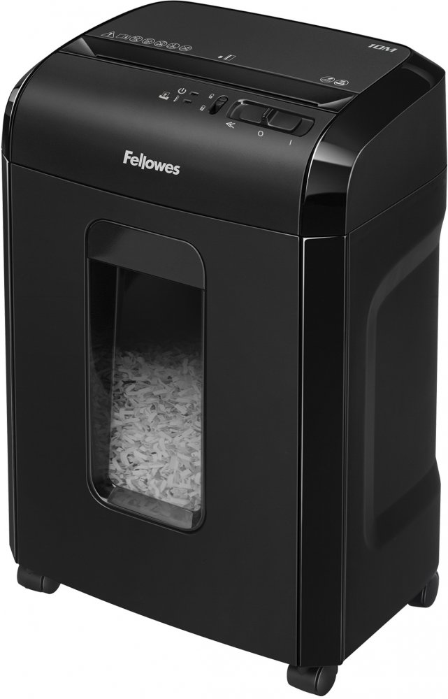 Niszczarka Fellowes 10M, mikrościnek 2x12mm, 10 kartek, P-5/T-5 DIN, czarny