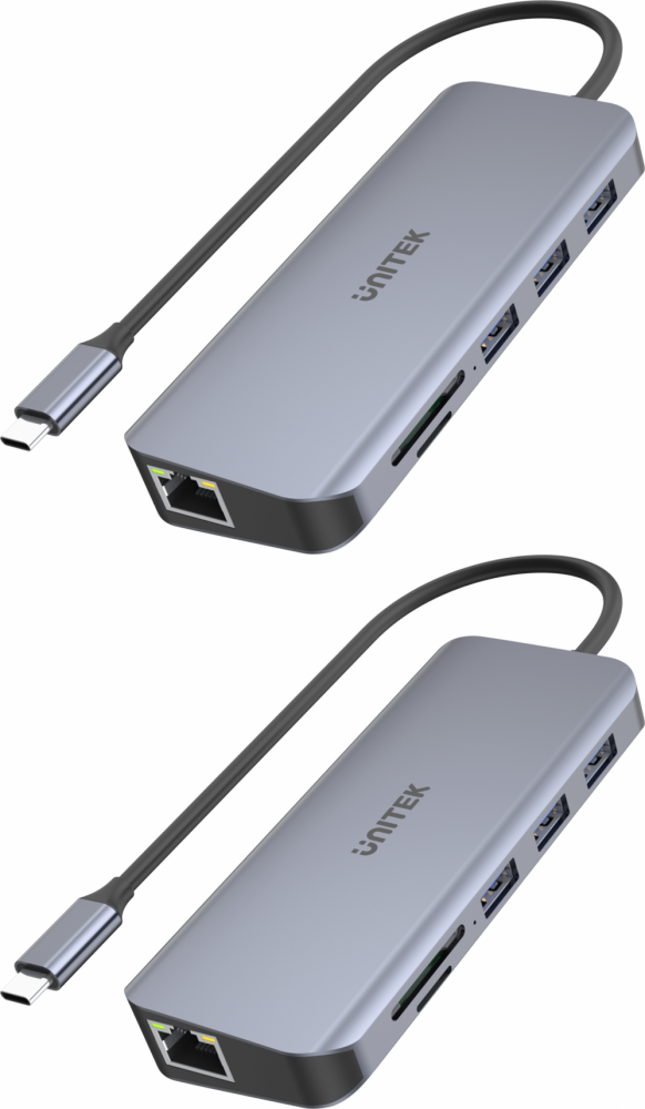 2x Rozgałęziacz- Hub Unitek, USB-C, 3xUSB 3.1, PD, HDMI, SD, VGA, RJ45