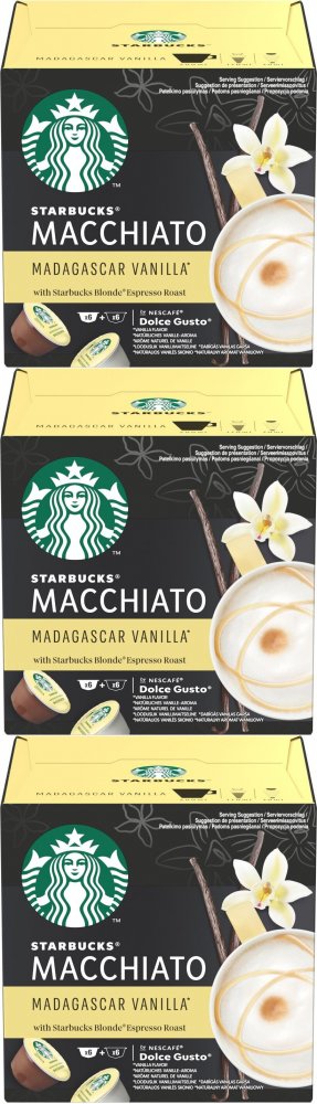 3x Kapsułki do ekspresu Starbucks Macchiato Madagascar Vanilla, 12 sztuk