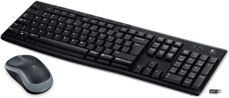 Klawiatura i mysz bezprzewodowa Logitech, MK270 +M185, czarny
