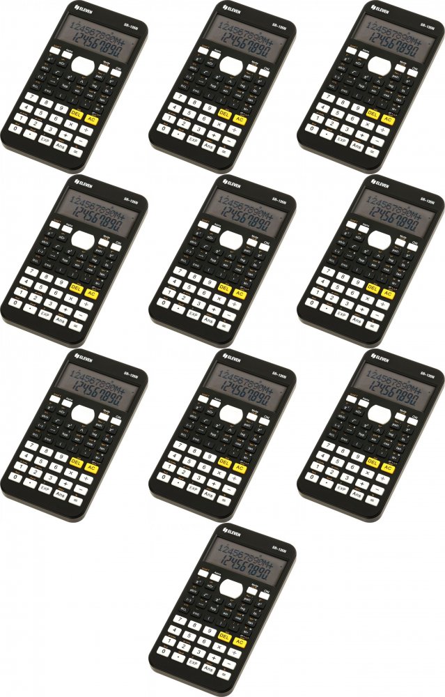10x Kalkulator naukowy Eleven SR135N, 12 cyfr, 240 funkcji, czarny
