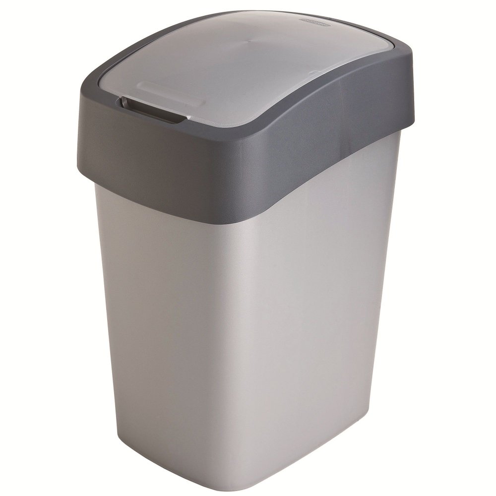 Kosz na śmieci Curver Flip Bin, 25l, srebrno-grafitowy