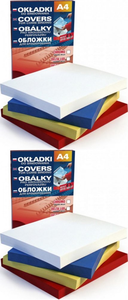 2x Okładki do bindowania Argo Delta, A4, 250g/m2, skóropodobne, 100 sztuk, granatowy