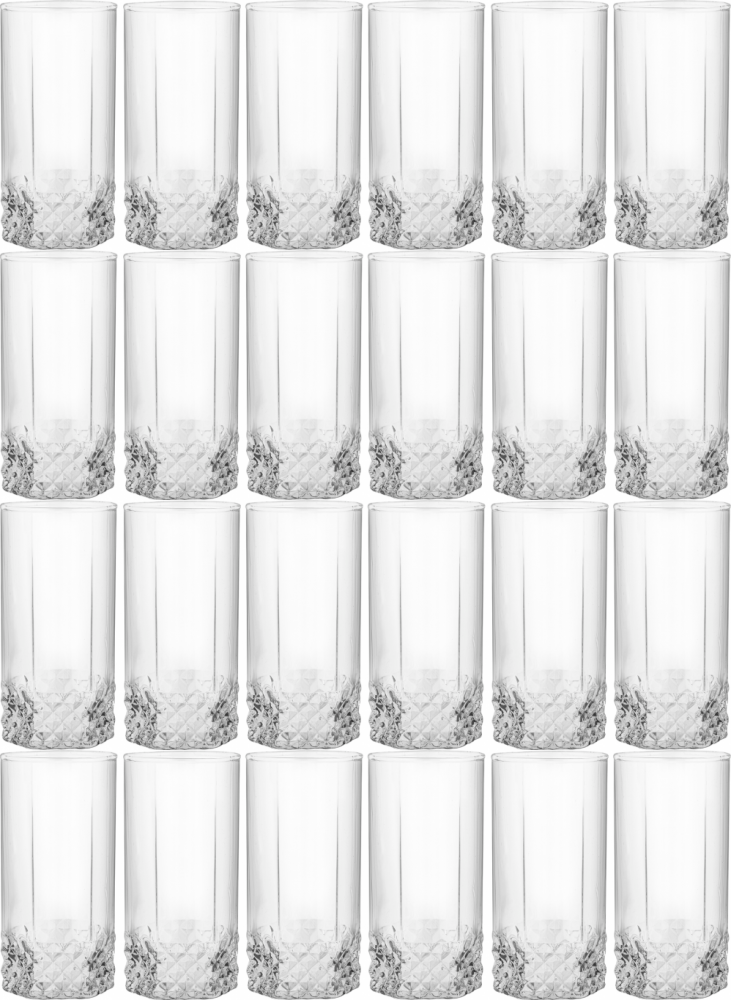 4x Szklanki wysokie Altom Design Kavos, 300ml, szkło, komplet 6 sztuk, przezroczysty