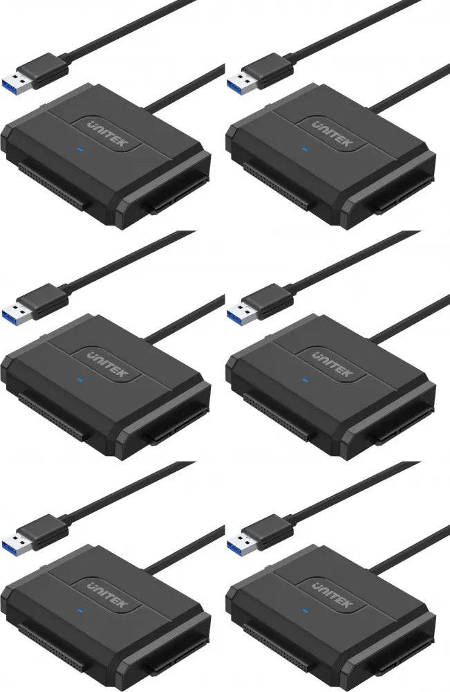 6x Adapter Unitek Y-3324 mostek USB 3.0 do SATA II i IDE, 1.5m, czarny