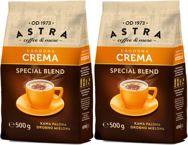 2x Kawa mielona Astra Łagodna Crema, 500g