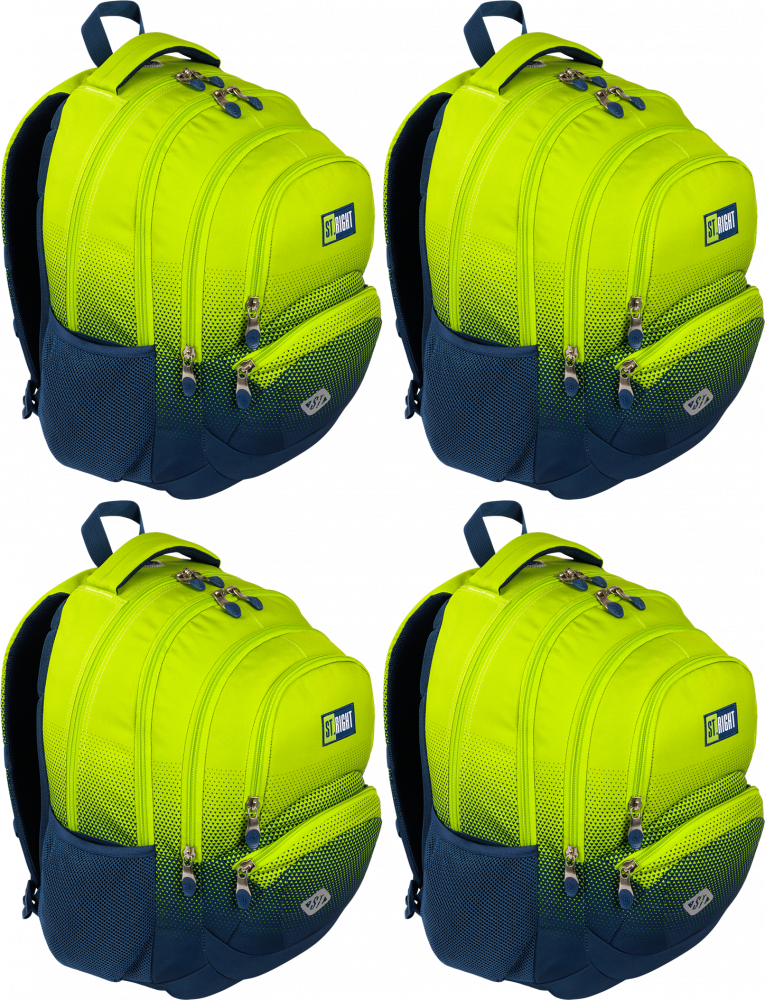 4x Plecak szkolny St. Right BP5 Lemon Gradient, czterokomorowy, 26l, 42x30x19cm, żółto-niebieski